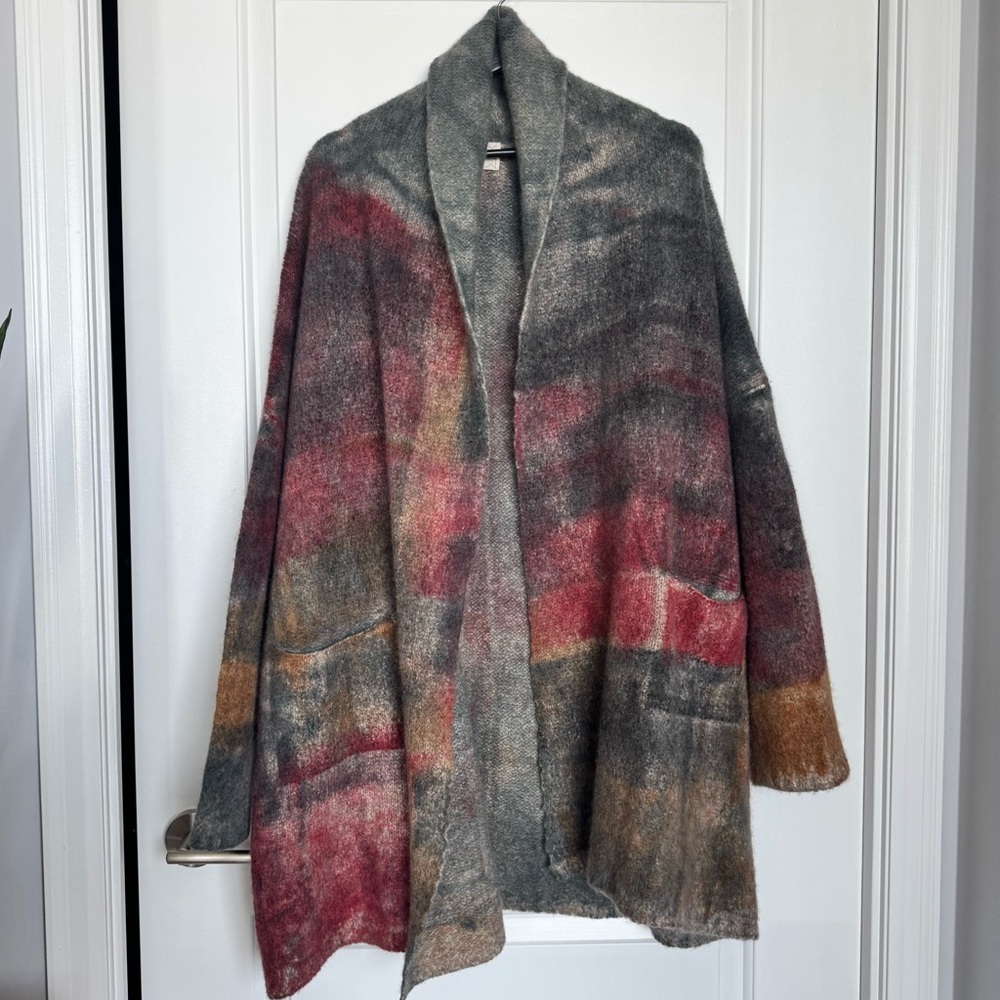 Fissore Cashmere Open Sweater Long Cardigan Women’s Medium Made in Italy - Picture 1 of 6